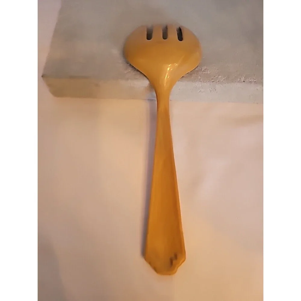 Vintage Baker lite ? Beige Marbleized Spork Imperial USA 8.5: Salad